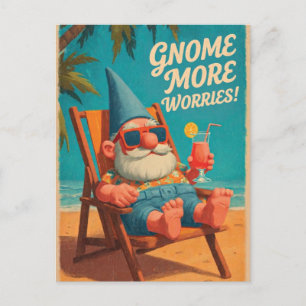 Vintage Style Gnome Beach Vacation Design Postcard