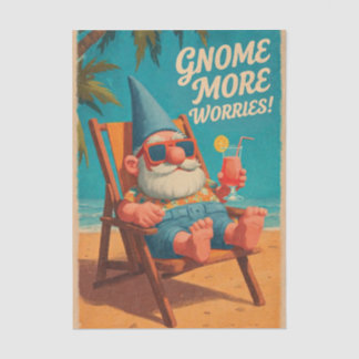Vintage Style Gnome Beach Vacation Design Tissue Paper
