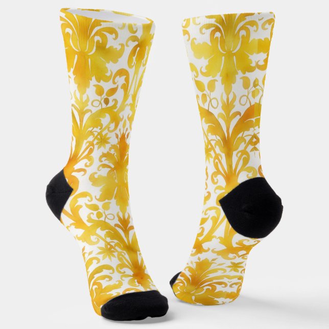Vintage Style Gold Art Deco Socks (Angled)