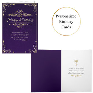 Vintage Style Gold Scrolls Orthodox Birthday       Card