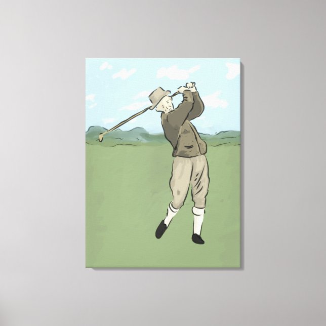 Vintage Style golf art Canvas Print (Front)