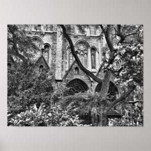 Vintage style gothic church photo poster