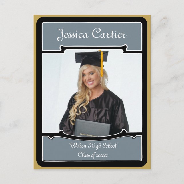 Vintage Style Graduation Photo Card (Front)