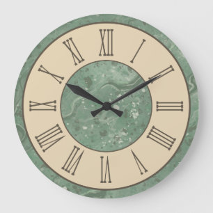 Vintage Style Green Marble Wall Clock