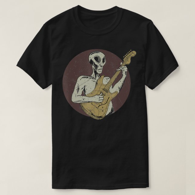 Vintage Style Guitar  T-Shirt (Design Front)