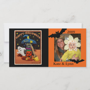 Vintage Style Halloween Custom Photo Card