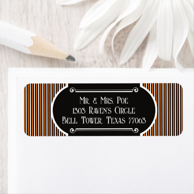 Vintage Style Halloween Orange & Black Stripe (Insitu)