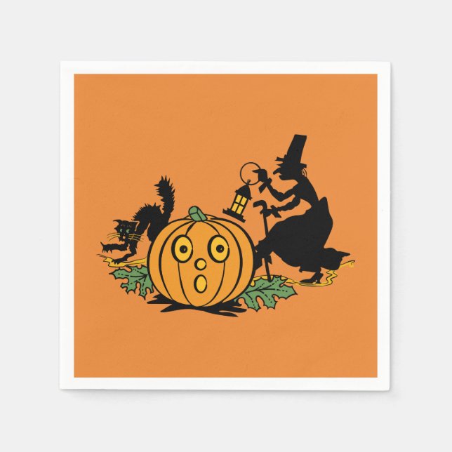 Vintage Style Halloween Party Napkin (Front)