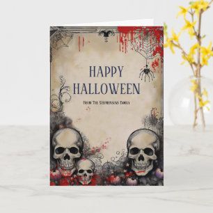 Vintage Style Halloween Skull Gothic Greeting Card