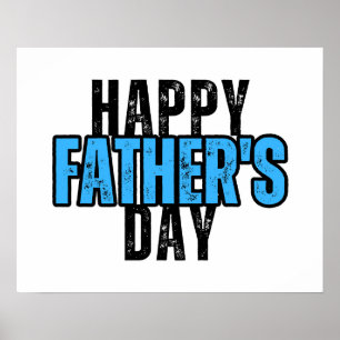 Vintage-style Happy Father's Day Sign, Blue Poster