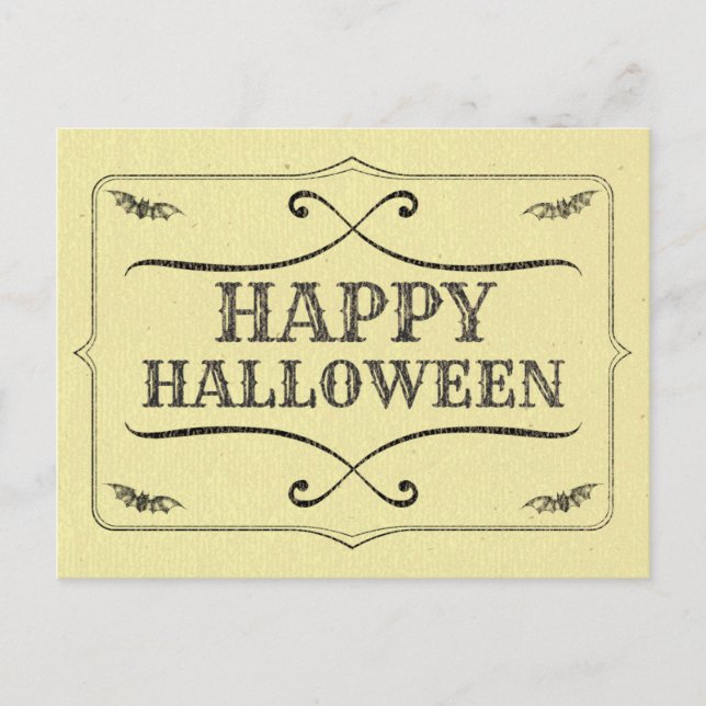 Vintage Style Happy Halloween Postcard (Front)