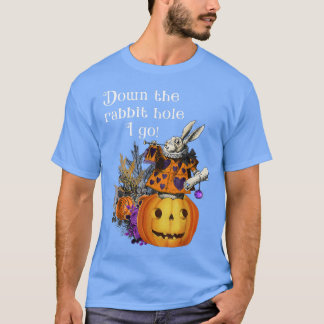 Vintage Style Haunted Halloween Alice White Rabbit T-Shirt