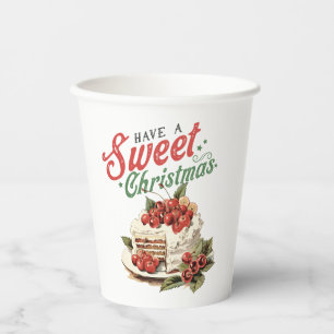 Vintage Style Have a Sweet Christmas Cake Paper Cups