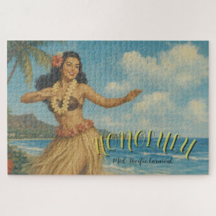 Vintage Style Hawaii Travel Jigsaw Puzzle