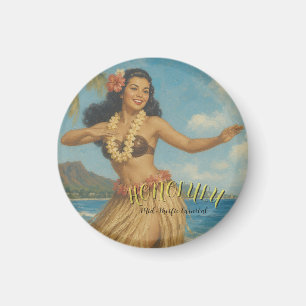 Vintage Style Hawaii Travel Magnet