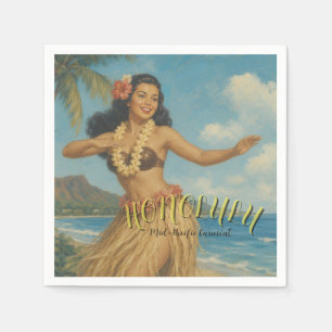 Vintage Style Hawaii Travel Napkin