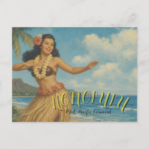 Vintage Style Hawaii Travel Postcard
