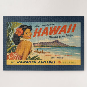 Vintage Style Hawaiian Travel Advertisement Jigsaw Puzzle