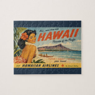 Vintage Style Hawaiian Travel Advertisement Jigsaw Puzzle