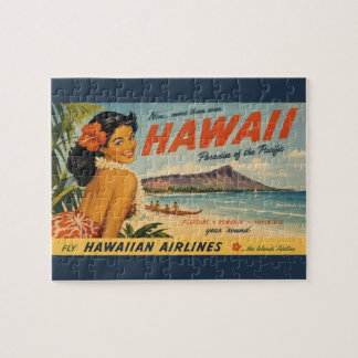 Vintage Style Hawaiian Travel Advertisement Jigsaw Puzzle