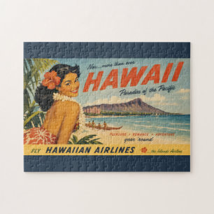 Vintage Style Hawaiian Travel Advertisement Jigsaw Puzzle
