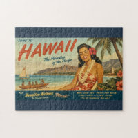 Vintage Style Hawaiian Travel Advertisement