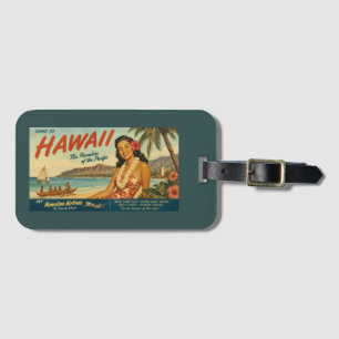 Vintage Style Hawaiian Travel Advertisement Luggage Tag