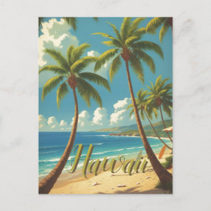 Vintage Style Hawaiian Travel Aloha From Hawaii Holiday Postcard