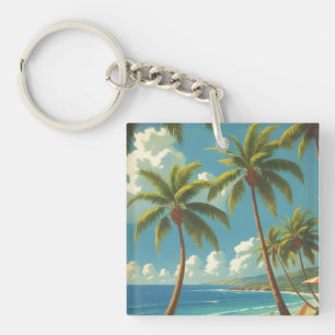 Vintage Style Hawaiian Travel Aloha From Hawaii Key Ring