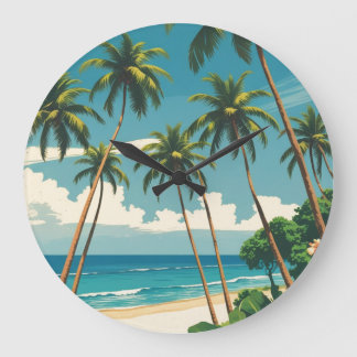 Vintage Style Hawaiian Travel Aloha From Hawaii Large Clock