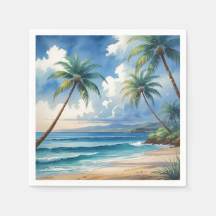 Vintage Style Hawaiian Travel Aloha From Hawaii Napkin