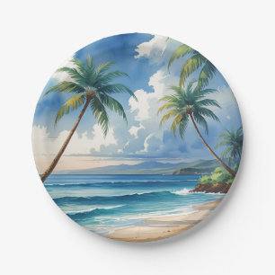 Vintage Style Hawaiian Travel Aloha From Hawaii Paper Plate
