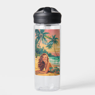 Vintage Style Hawaiian Travel Aloha from Hawaii Water Bottle