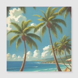 Vintage Style Hawaiian Travel Aloha Magnetic Card