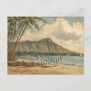 Vintage Style Hawaiian Travel Coast Sea Holiday Postcard