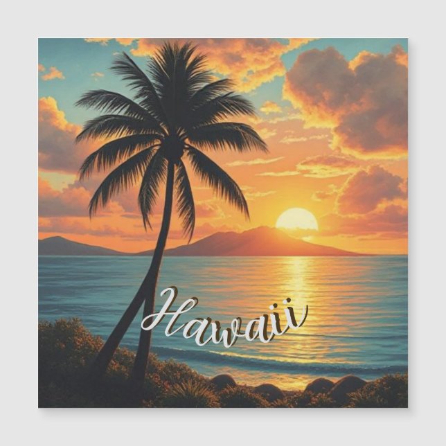 Vintage Style Hawaiian Travel Coast Sea Sunset (Front)