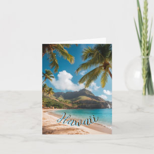 Vintage Style Hawaiian Travel Coast Sea Sunset Card