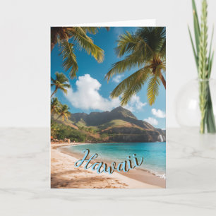 Vintage Style Hawaiian Travel Coast Sea Sunset Card
