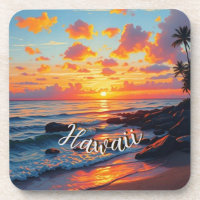 Vintage Style Hawaiian Travel Coast Sea Sunset