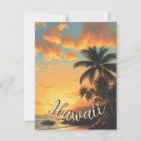 Vintage Style Hawaiian Travel Coast Sea Sunset