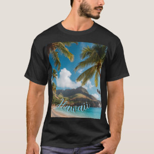 Vintage Style Hawaiian Travel Coast Sea Sunset T-Shirt