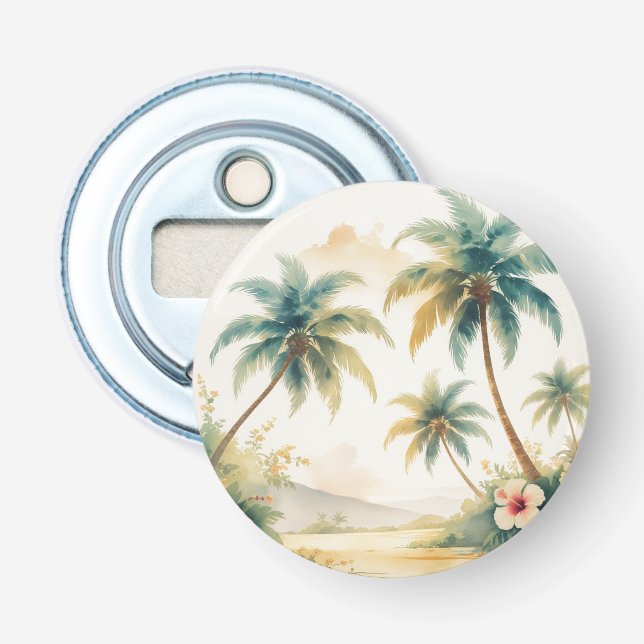 Vintage Style Hawaiian Travel Honolulu Bottle Opener (Front)