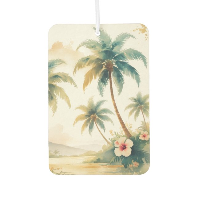 Vintage Style Hawaiian Travel Honolulu Car Air Freshener (Front)