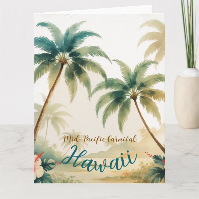 Vintage Style Hawaiian Travel Honolulu Card (Front)