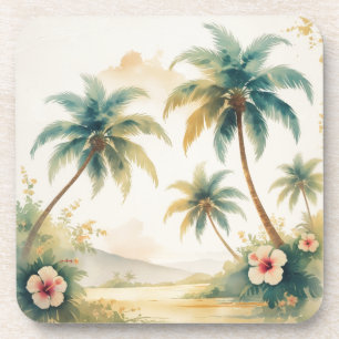 Vintage Style Hawaiian Travel Honolulu Coaster
