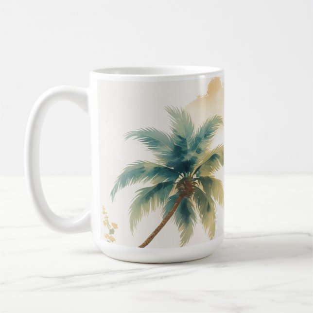 Vintage Style Hawaiian Travel Honolulu Coffee Mug (Left)