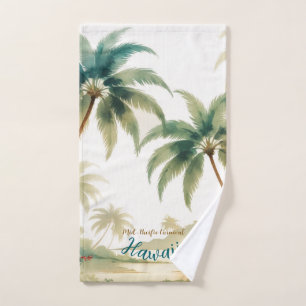 Vintage Style Hawaiian Travel Honolulu Hand Towel
