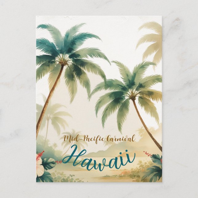 Vintage Style Hawaiian Travel Honolulu Holiday Postcard (Front)