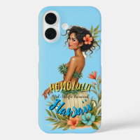 Vintage Style Hawaiian Travel Honolulu Hula Girl