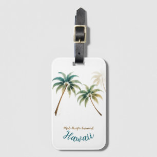 Vintage Style Hawaiian Travel Honolulu Luggage Tag